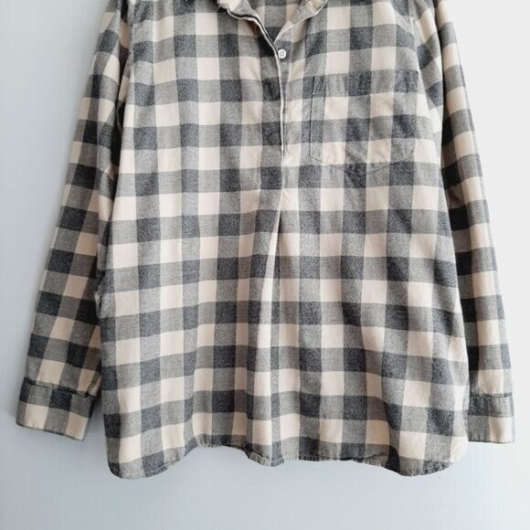 MADEWELL Classic Ex-Boyfriend Button-Back Shirt Buffalo Check Plaid Sz L - Picture 4 of 16
